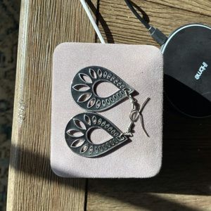 Black enamel earrings